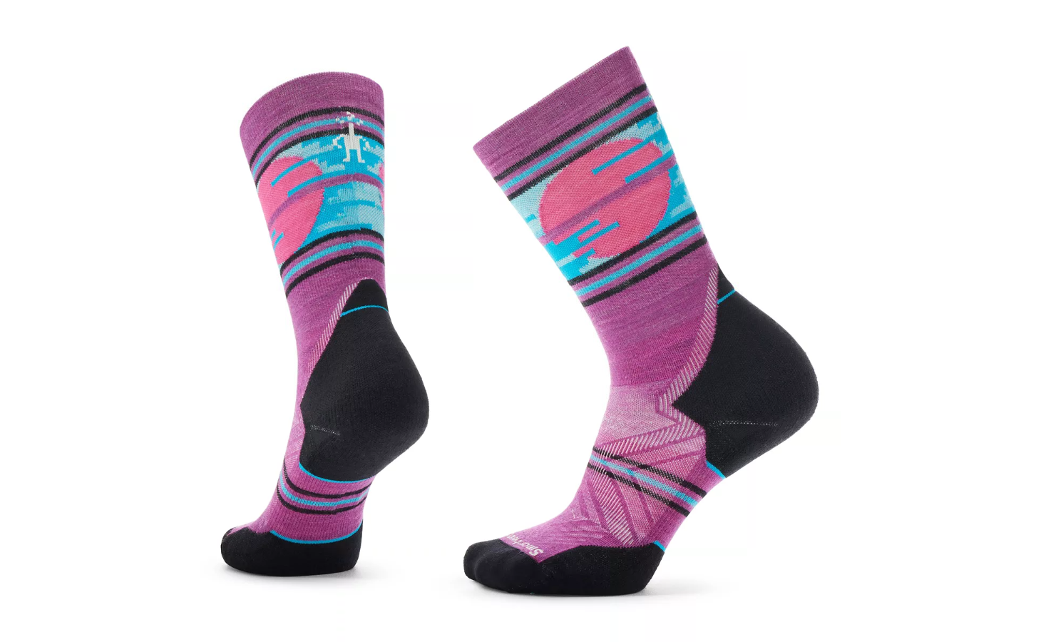 Women's Trail Run Targeted Cushion Sunset Trail Crew Socks - Meadow Mauve A22