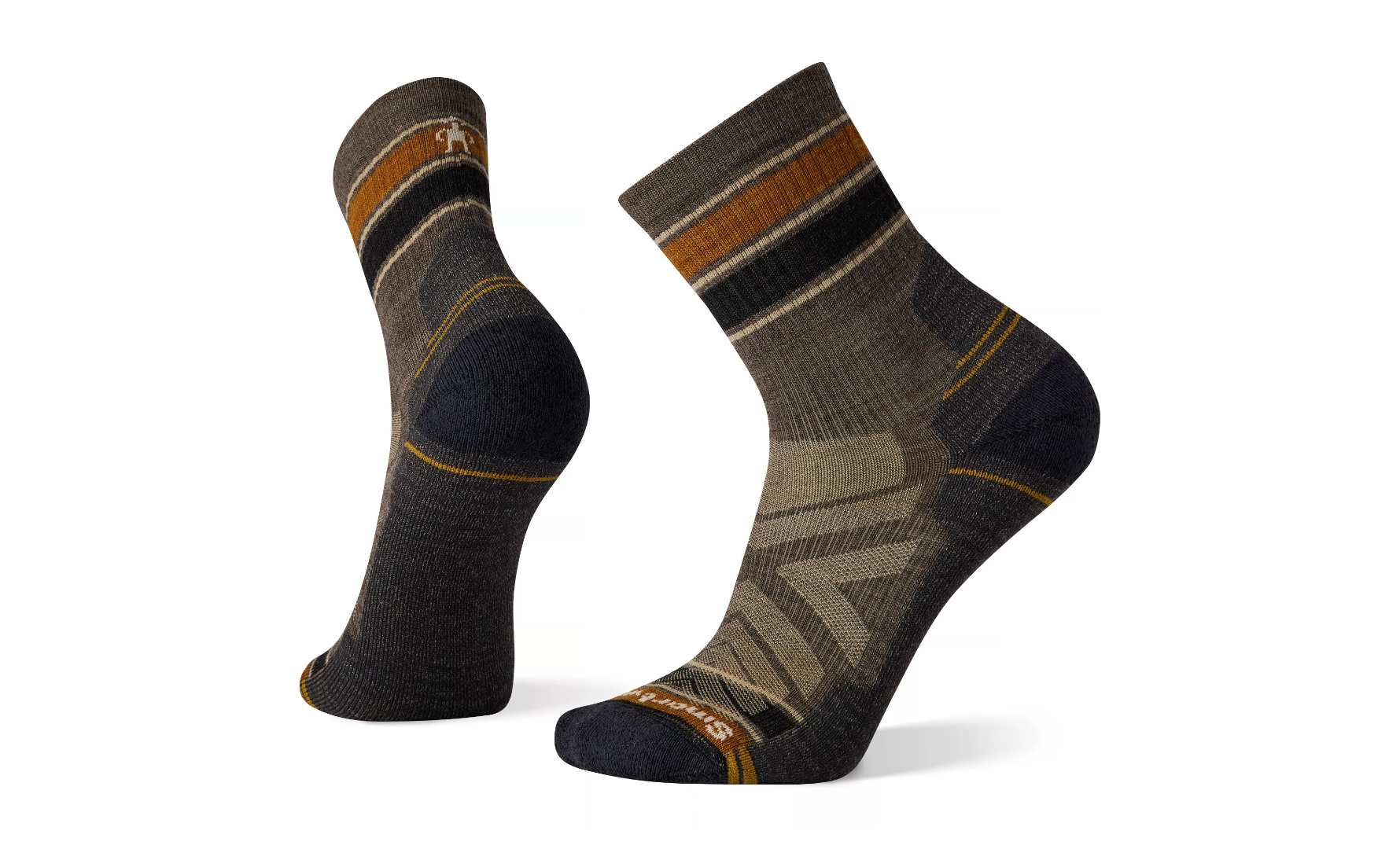 Men's Hike Light Cushion Striped Mid Crew Socks