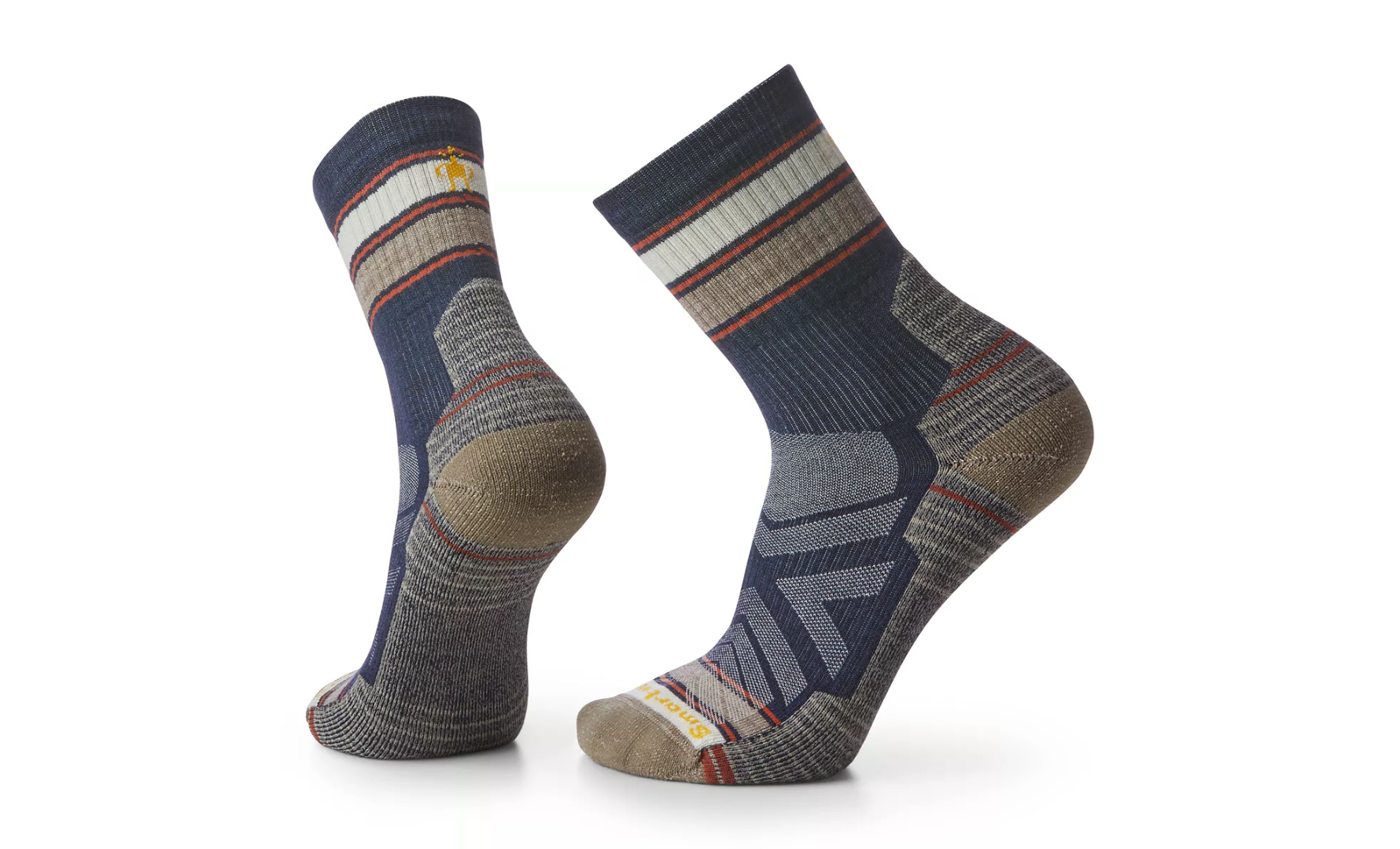 Men's Hike Light Cushion Striped Mid Crew Socks