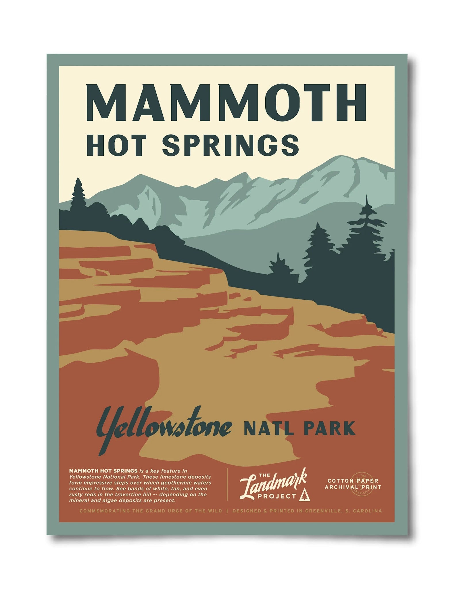 Mammoth Hot Springs Poster 18x24