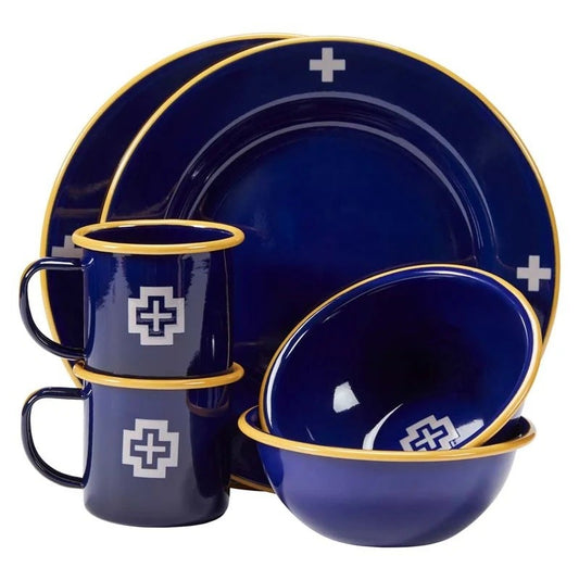 Camp Enamelware Set - Navy Cross