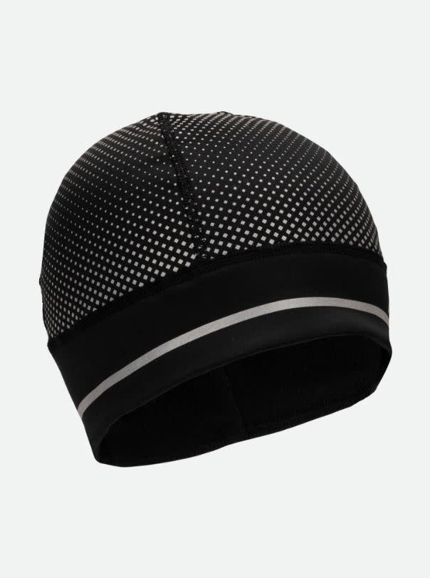 HyperNight Reflective Ponytail Beanie - Hi Vis Yellow Geo Print