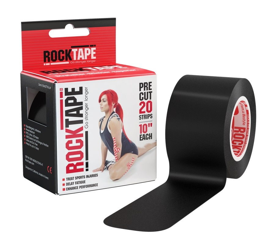 RockTape 2" Pre-Cut Roll - Black