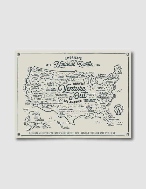 National Park Service NPS Map Poster 18x24