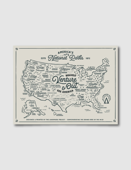 National Park Service NPS Map Poster 18x24
