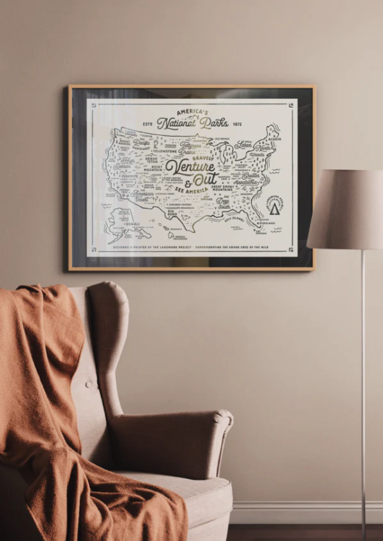 National Park Service NPS Map Poster 18x24
