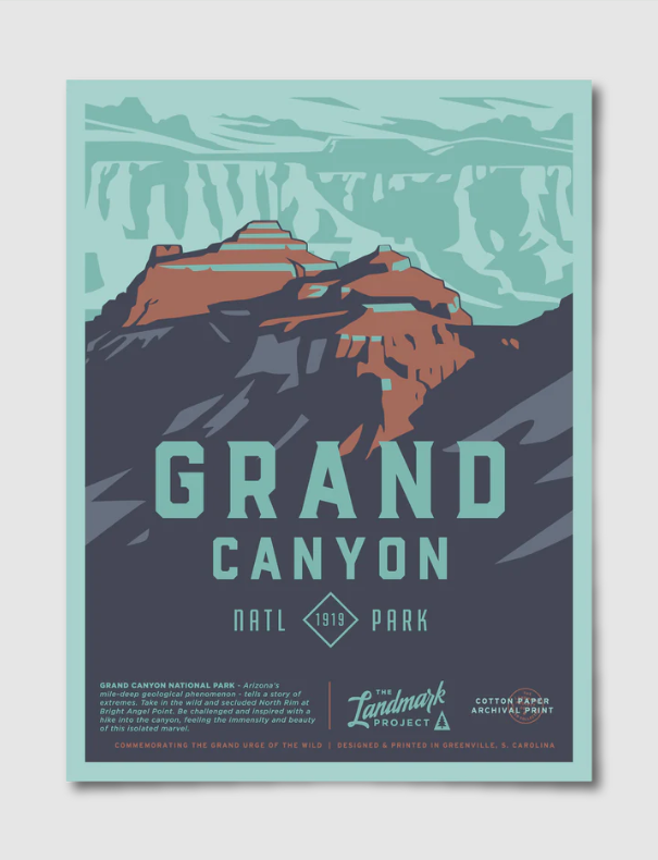 National Park Poster 18x24 - Grand Canyon South Rim