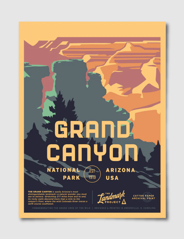 National Park Poster 18x24 - Grand Canyon South Rim