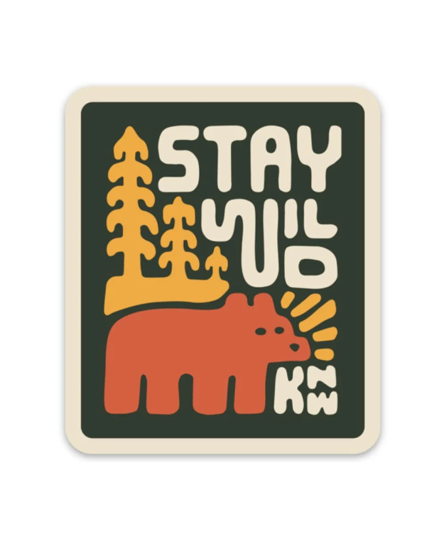 Stay Wild Grizzly Sticker