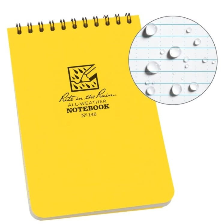 Rite in the Rain Top Spiral Notebook 4" x 6" - Yellow