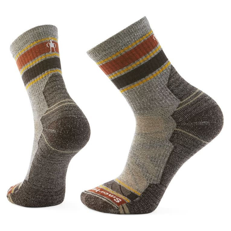 Men's Hike Light Cushion Striped Mid Crew Socks