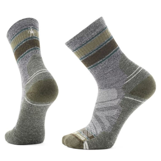 Men's Hike Light Cushion Striped Mid Crew Socks