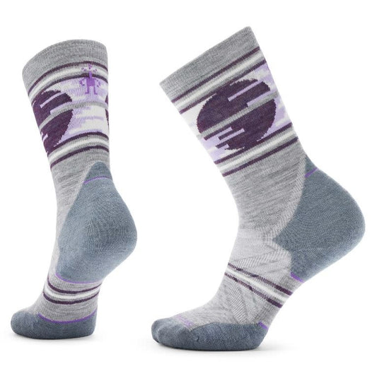 Women's Trail Run Targeted Cushion Sunset Trail Crew Socks - Meadow Mauve A22