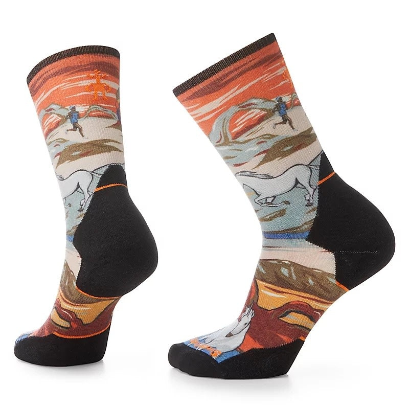 Men's Athlete Edition Run Trail Magic Crew Print Socks