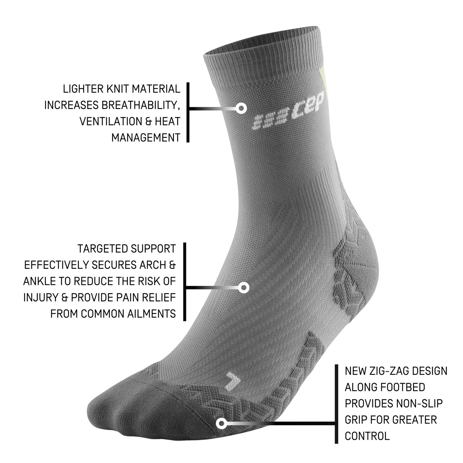 CEP Men's Ultralight Mid Cut Compression Socks