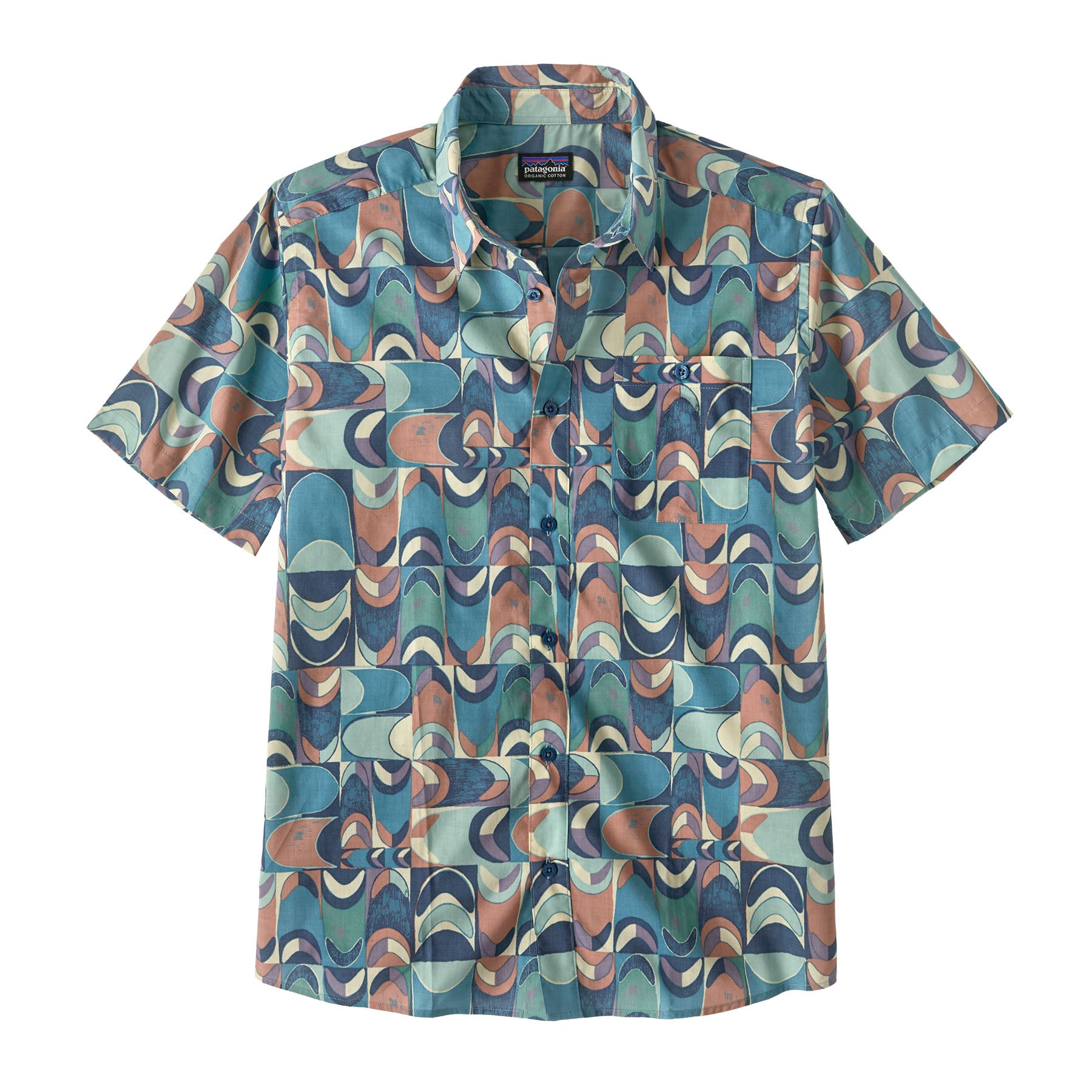 Men's Go To Shirt - Swallowtail Geo Still Blue SLGS